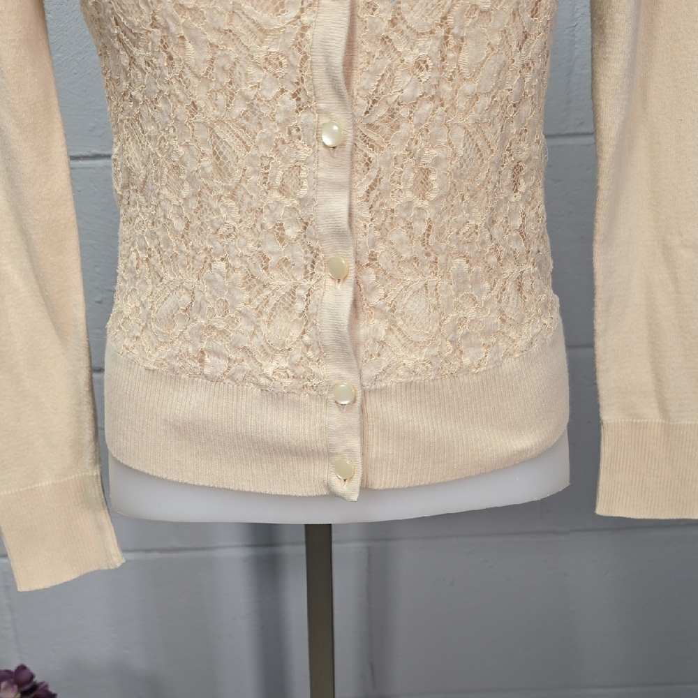 Merona Cream Lace Button-Up Sweater - Picture 6 of 11